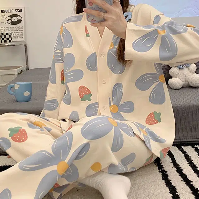 静英鸾 简约长袖长裤休闲可外穿家居服睡衣礼盒 女款