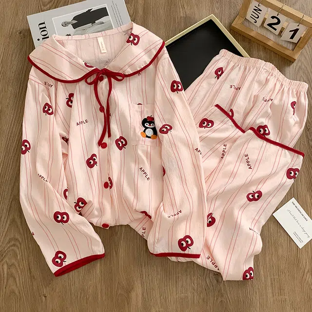 静英鸾 简约休闲轻便透气可外穿家居服睡衣套装 女款