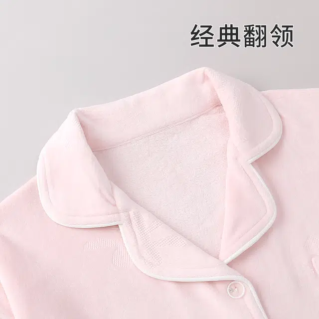 静英鸾 休闲简约甜美时尚翻领印花蝴蝶结亲肤舒适可外穿家居服睡衣套装 女款