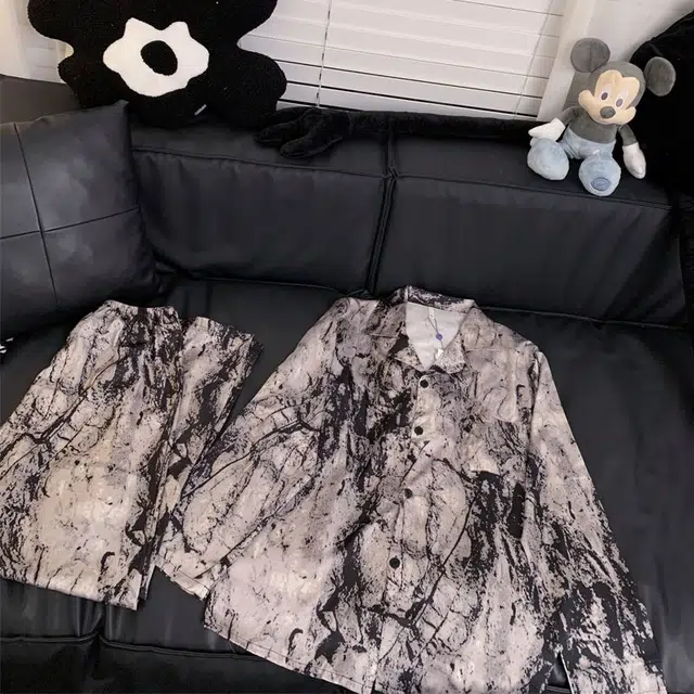 静英鸾 舒适简约休闲翻领长袖长裤可外穿开衫家居服睡衣礼盒 男女同款