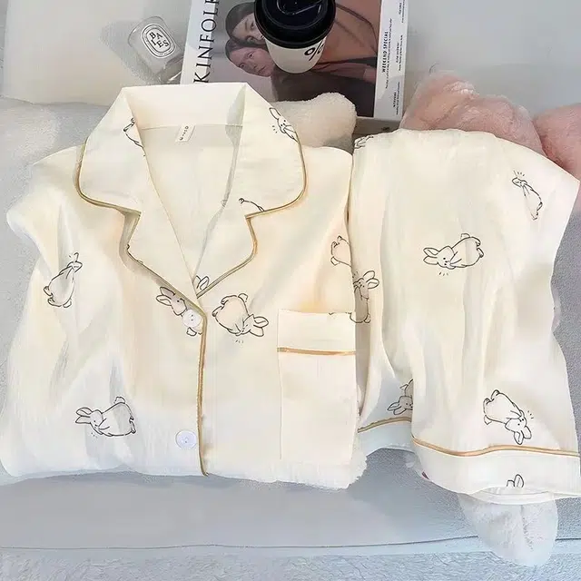 静英鸾 兔子图案简约舒适可外穿家居服睡衣礼盒 女款