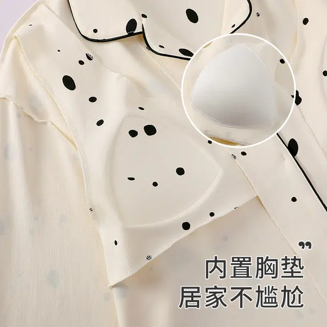 静英鸾 长袖长裤休闲卡通小猫简约家居服睡衣套装 女款