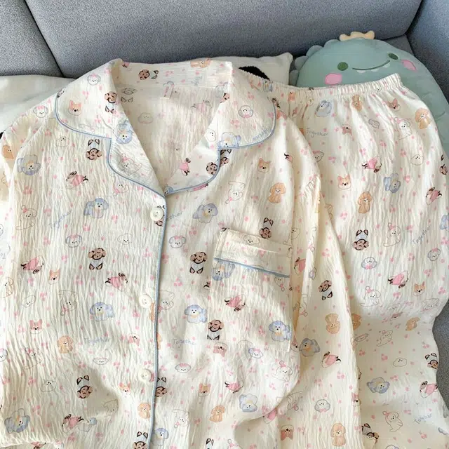 静英鸾 舒适简约设计长袖长裤家居服睡衣套装 女款