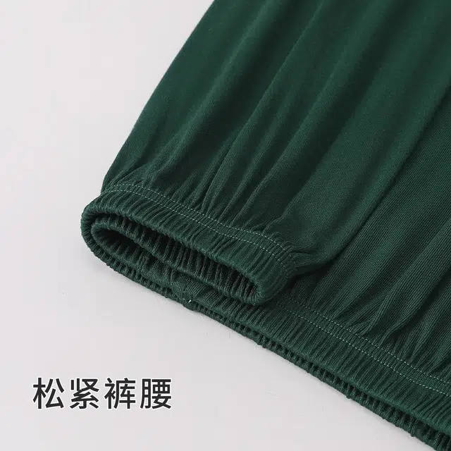 静英鸾 简约木绿条色纹休闲舒适时尚可外穿家居服睡衣套装 女款