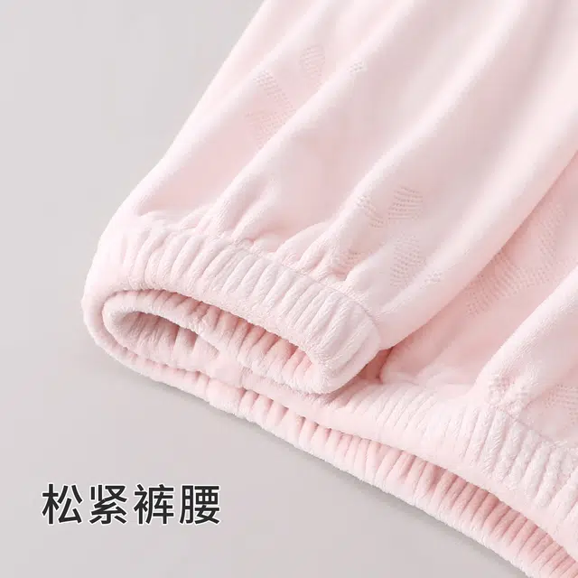 静英鸾 休闲简约甜美时尚翻领印花蝴蝶结亲肤舒适可外穿家居服睡衣套装 女款