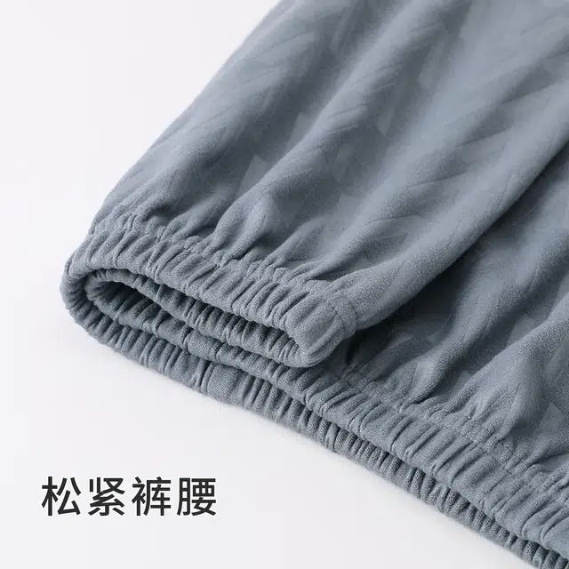 静英鸾 翻领休闲简约时尚字母柔软舒适可外穿家居服睡衣套装 男款