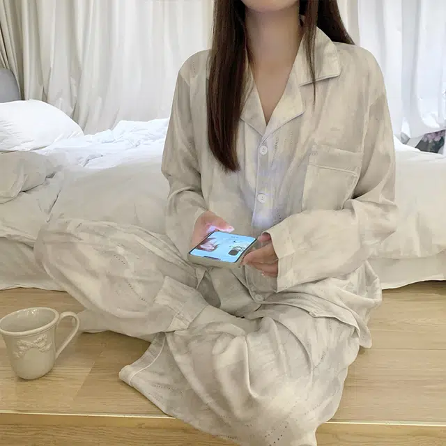 静英鸾 休闲舒适简约翻领设计家居服睡衣礼盒 女款
