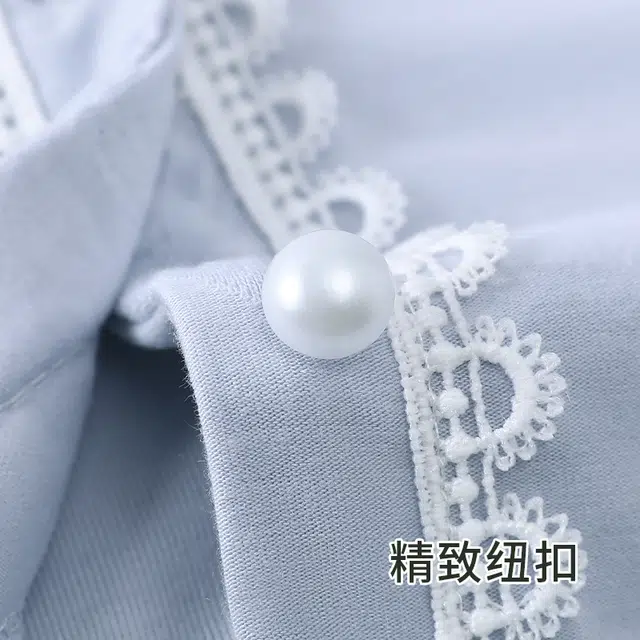 静英鸾 带胸垫休闲时尚甜美简约蓝蝴蝶印花亲肤舒适可外穿家居服睡衣套装 女款