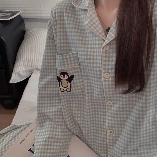 静英鸾 情侣舒适简约设计休闲长袖格子家居服睡衣礼盒 男女同款