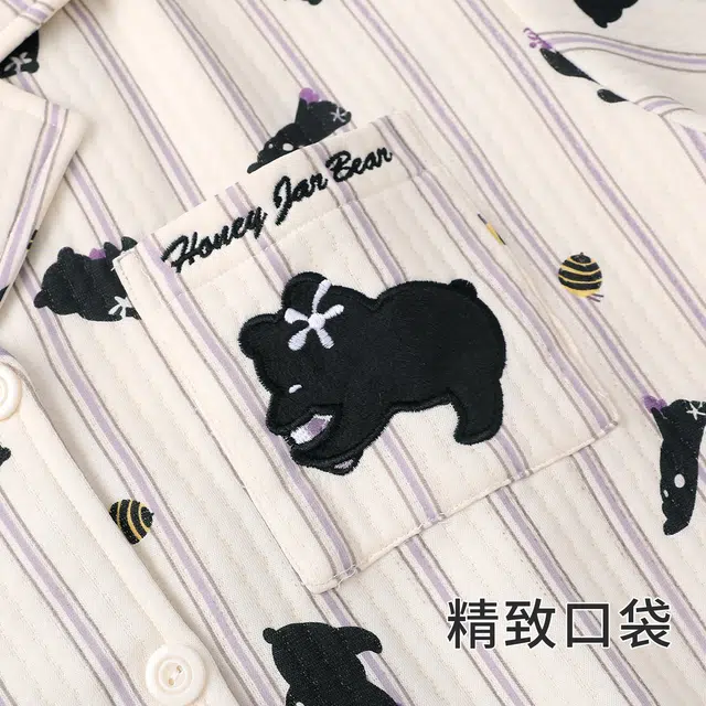 静英鸾 翻领休闲简约卡通保暖亲肤舒适可外穿家居服睡衣套装 女款