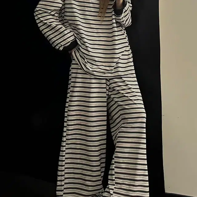静英鸾 翻领开衫简约纯色条纹长袖长裤休闲家居服秋冬季睡衣套装 女款