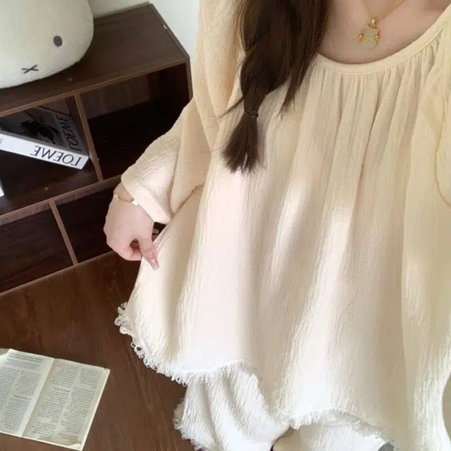 静英鸾 时尚简约风休闲舒适纯色圆领家居服秋季睡衣套装 女款