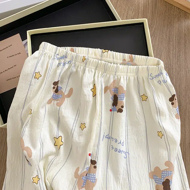 静英鸾 舒适简约休闲轻便透气可外穿开衫家居服睡衣套装 女款