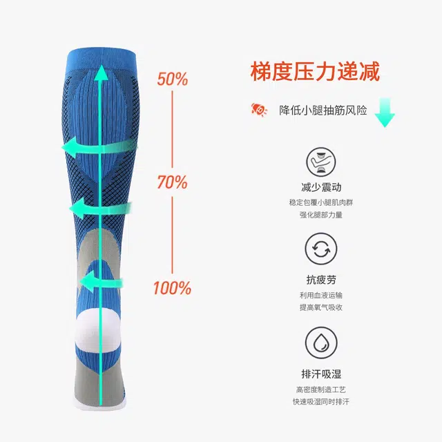 顶瓜瓜 专业运动跑步肌能瑜伽高筒袜 男女同款