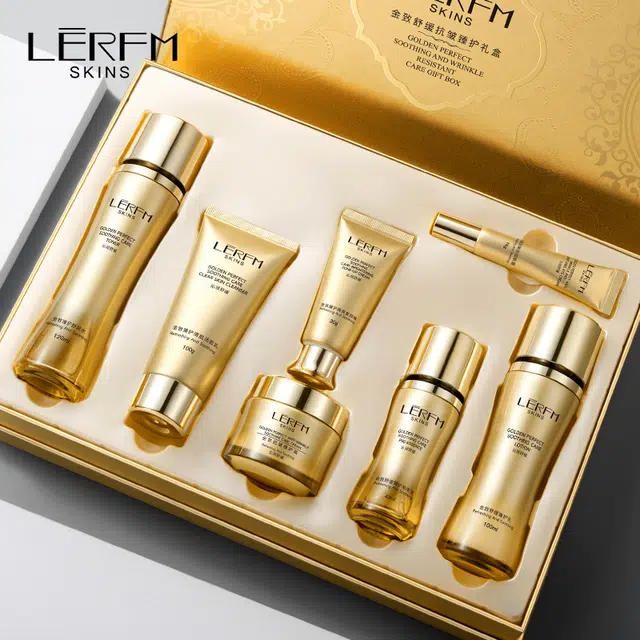 蓝尼芳可 金致舒缓抗皱臻护七件套护肤套装 保湿提亮滋润紧致补水