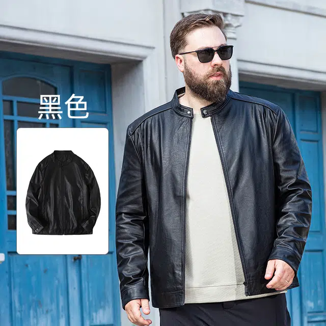百胜狐 炫酷机车风气质皮夹克立领皮衣 男款