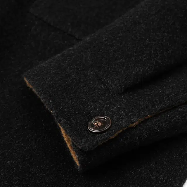 百胜狐 大码男装冬季休闲宽松翻领保暖毛呢大衣 男款