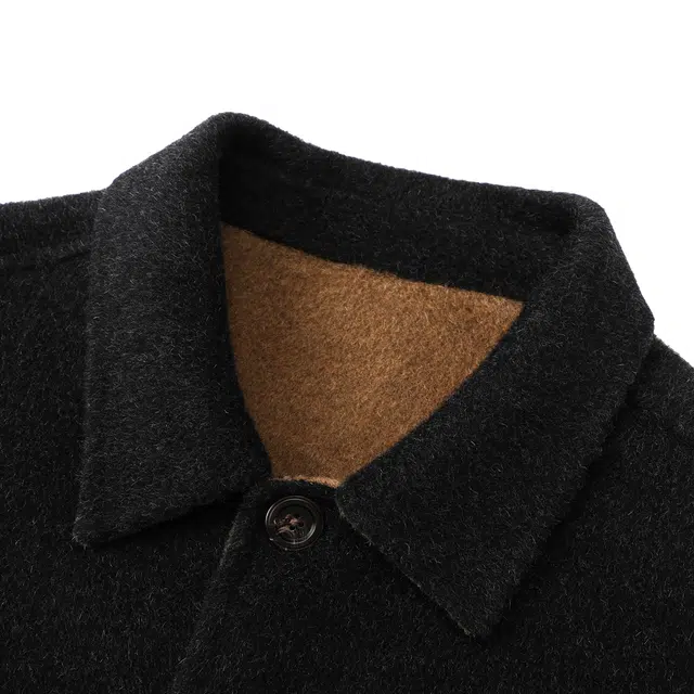 百胜狐 大码男装冬季休闲宽松翻领保暖毛呢大衣 男款