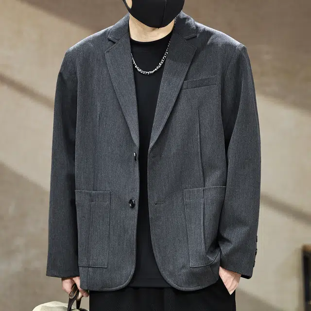 古先森 秋季 萨尔维街都市精英轻熟气质平驳领绅士西装外套 宽松松弛感老钱风休闲夹克 男款