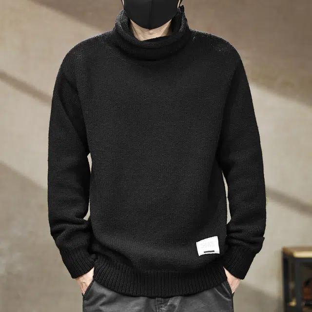古先森 秋冬款 美式复古美拉德慵懒风羊毛高领毛衣 加厚男士宽松休闲潮牌 男款