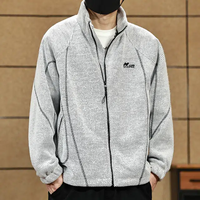 古先森 明线设计感重磅宽松立领外套 男款