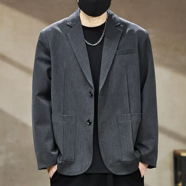 古先森 秋季 萨尔维街都市精英轻熟气质平驳领绅士西装外套 宽松松弛感老钱风休闲夹克 男款