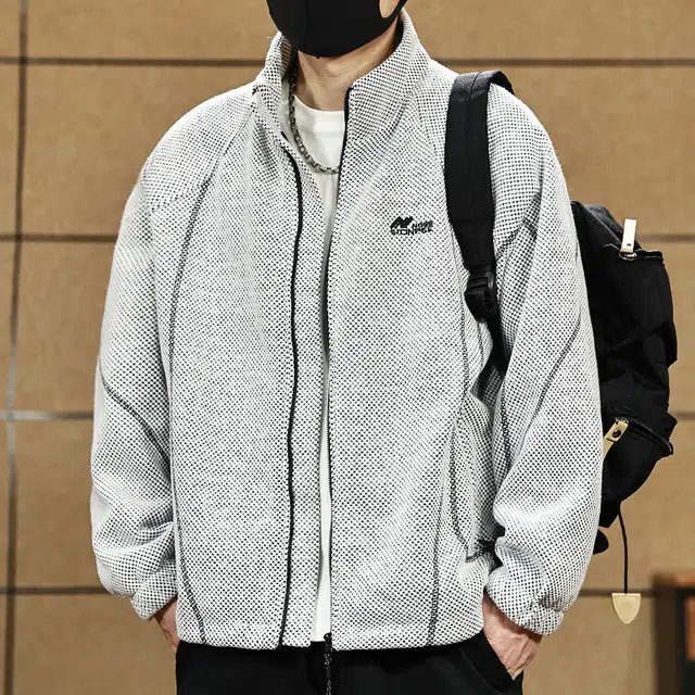 古先森 明线设计感重磅宽松立领外套 男款
