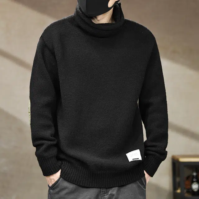 古先森 秋冬款 美式复古美拉德慵懒风羊毛高领毛衣 加厚男士宽松休闲潮牌 男款