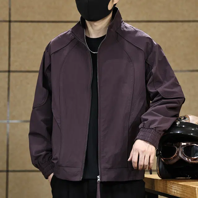 美式高街古先森 秋季 立领拼接飞行员夹克 男款