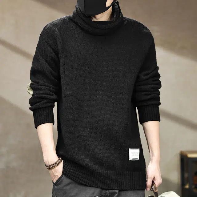古先森 秋冬款 美式复古美拉德慵懒风羊毛高领毛衣 加厚男士宽松休闲潮牌 男款