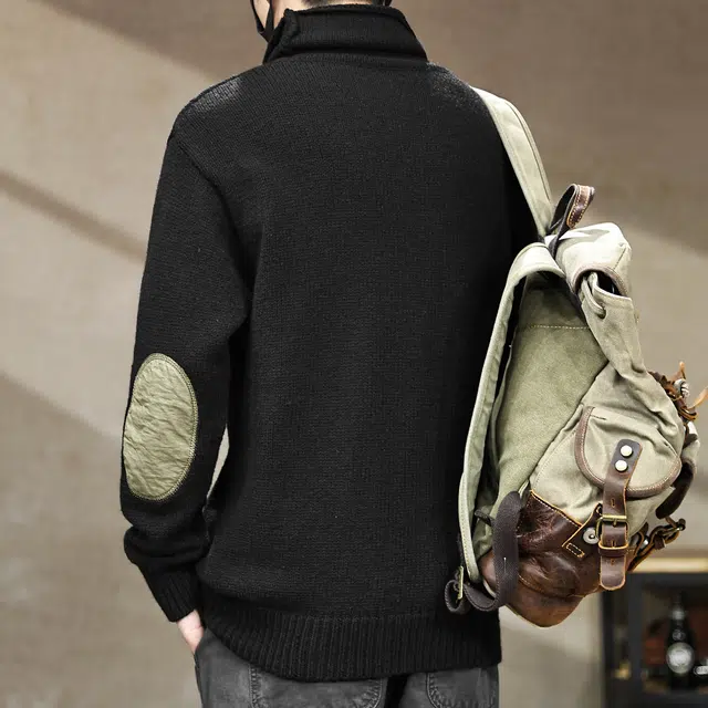 古先森 秋冬款 美式复古美拉德慵懒风羊毛高领毛衣 加厚男士宽松休闲潮牌 男款
