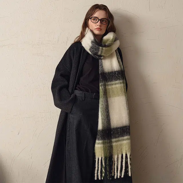 吾皇猫 显白小清新柔软加大厚披肩 心动 聚酯纤维 绒线围巾 男女同款情侣款