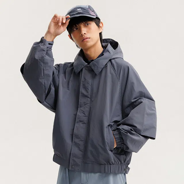 宫奴 潮牌户外防风防水宽松廓形短款连帽工装外套夹克 男女同款