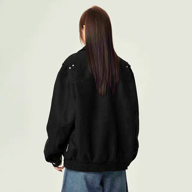 宫奴 日系休闲潮牌小众复古设计感宽松翻领麂皮绒外套夹克 男女同款