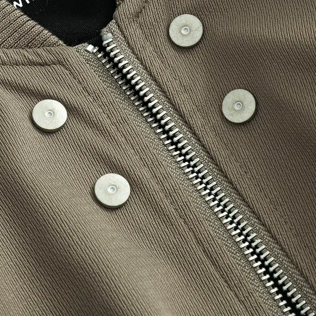 宫奴 日系休闲潮牌复古铆钉装饰设计感抽皱棒球领飞行服夹克 男女同款