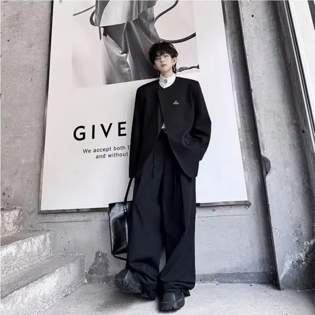 洋气先生 美式复古简约时尚小众高级感潮流帅气日常基础休闲宽松百搭防风保暖城市机能风纯色氛围感开衫外套夹克 男女同款