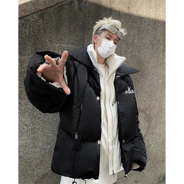 洋气先生 美式复古潮牌高街假两件洋气无性别主义宽松舒适保暖立领开衫拉链日常通勤户外防风休闲简约时尚潮流百搭上衣外套棉服 男女同款