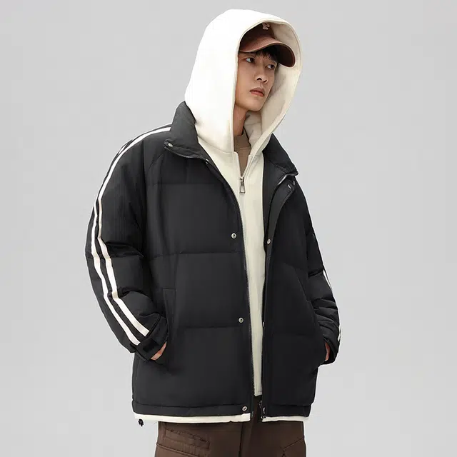 洋气先生 舒适百搭简约长袖羽绒服 男女同款