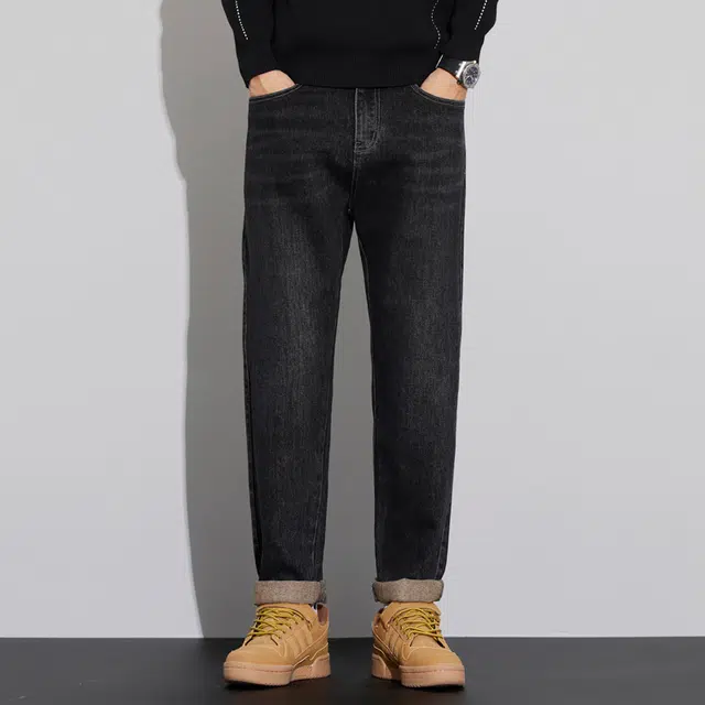 邦固依品 美式潮牌高街复古水洗做旧宽松百搭舒透气免烫抗皱休闲直筒牛仔裤 男款