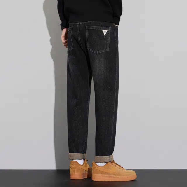 邦固依品 美式潮牌高街复古水洗做旧宽松百搭舒透气免烫抗皱休闲直筒牛仔裤 男款