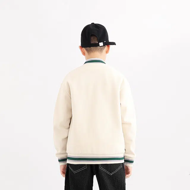 俞兆林美式高街棉质棒球服帅气潮酷字母印花立领休闲宽松透气舒适外套 夹克