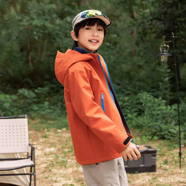 俞兆林冲锋衣 机能硬壳山系户外防风挡雨儿童外套春秋冬季青少年男女款运动轻便透气舒适百搭