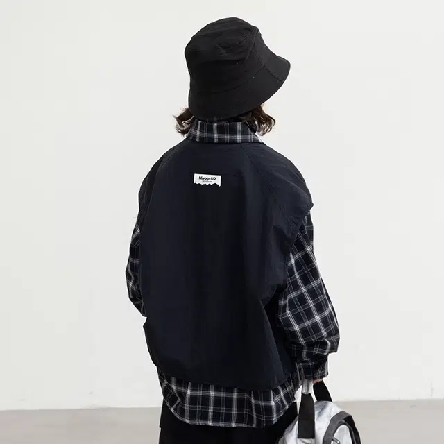 俞兆林休闲衬衫 韩式嘻哈潮童青少年英伦格子假两件拼色背心高街潮流时尚百搭外套夹克