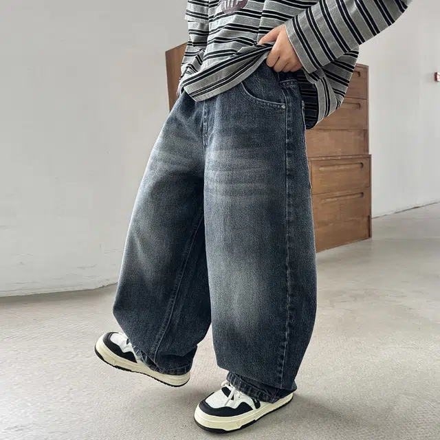 俞兆林牛仔裤 韩范潮流个性印花男童春秋冬款宽松裤子儿童时尚帅气休闲百搭舒适透气直筒