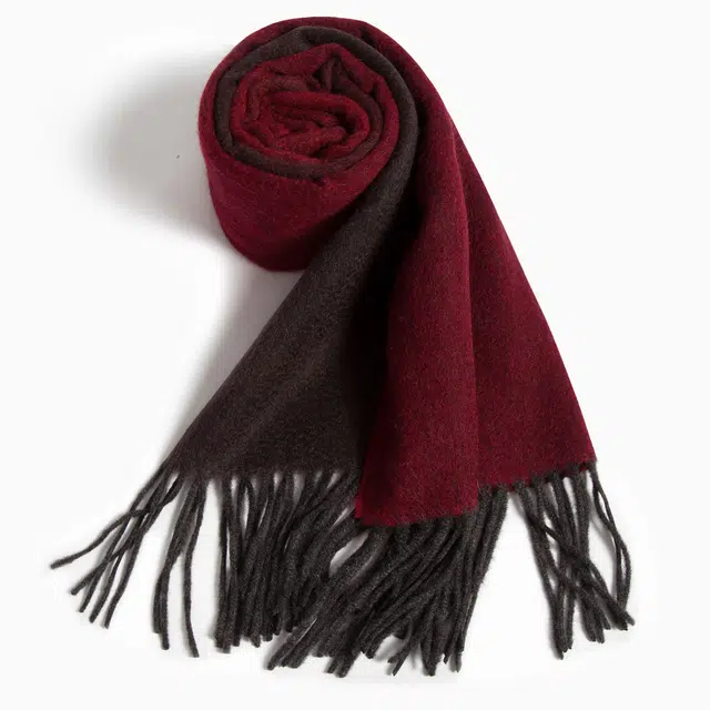 一米画纱 高级感小众气质流苏渐变时尚加厚保暖外搭防寒粗纺工艺 山羊绒 绒线围巾 女款