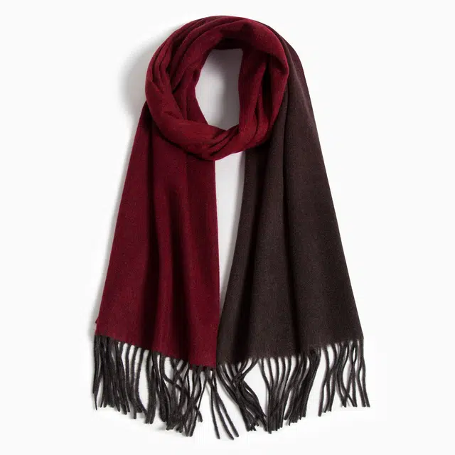 一米画纱 高级感小众气质流苏渐变时尚加厚保暖外搭防寒粗纺工艺 山羊绒 绒线围巾 女款