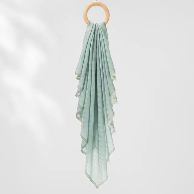 一米画纱 高格调细密轻盈柔软舒适亲肤保暖大方巾清新水溶色织格优雅个性毛须边 绵羊毛 绒线围巾 女款