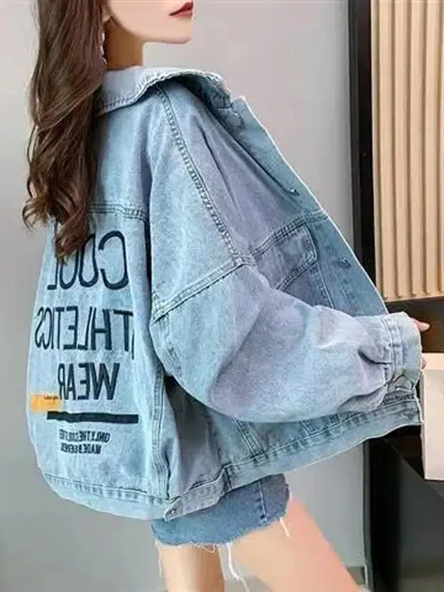 邦固依品 复古女韩版刺绣宽松百搭洋气减龄工装夹克港风上衣潮牛仔外套 女款