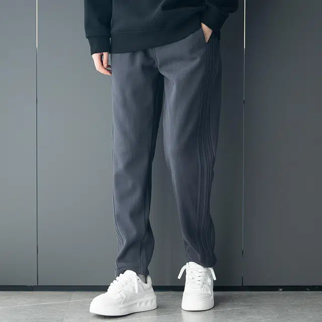 邦固依品 重磅卫裤男士春秋冬季宽松直筒加绒加厚长裤子运动裤休闲裤 男款