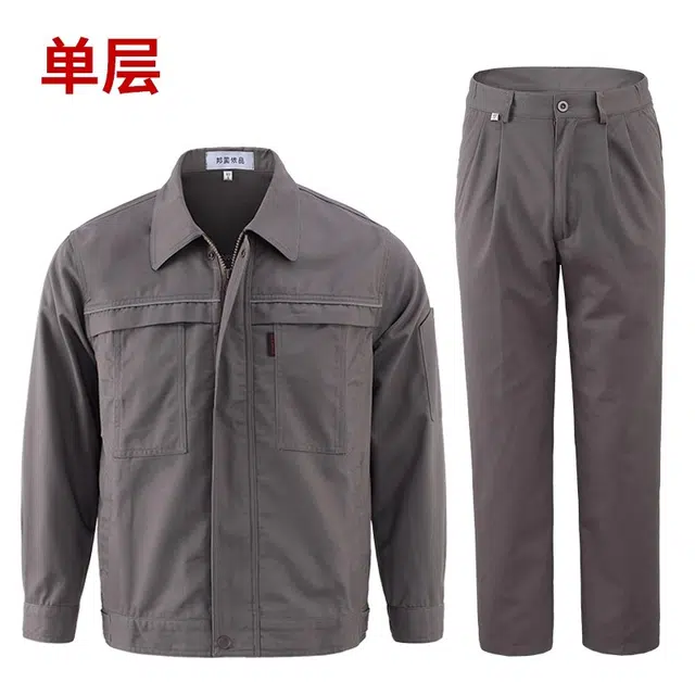 邦固依品 春秋季工作服男工厂车间工装加厚长袖劳保厂服上衣耐磨套装 男女同款